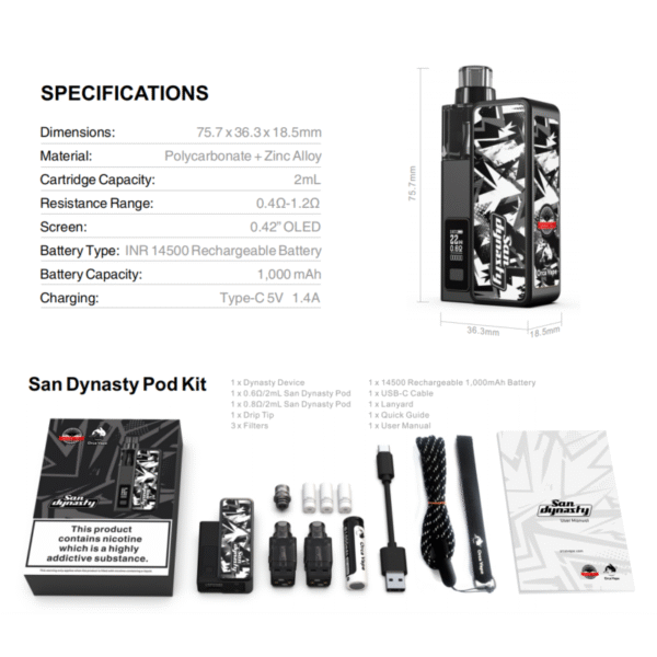 【小/大煙套組】激推新品！小海豚Orca Vape San Dynasty Pod Kit 30W：圖片 3